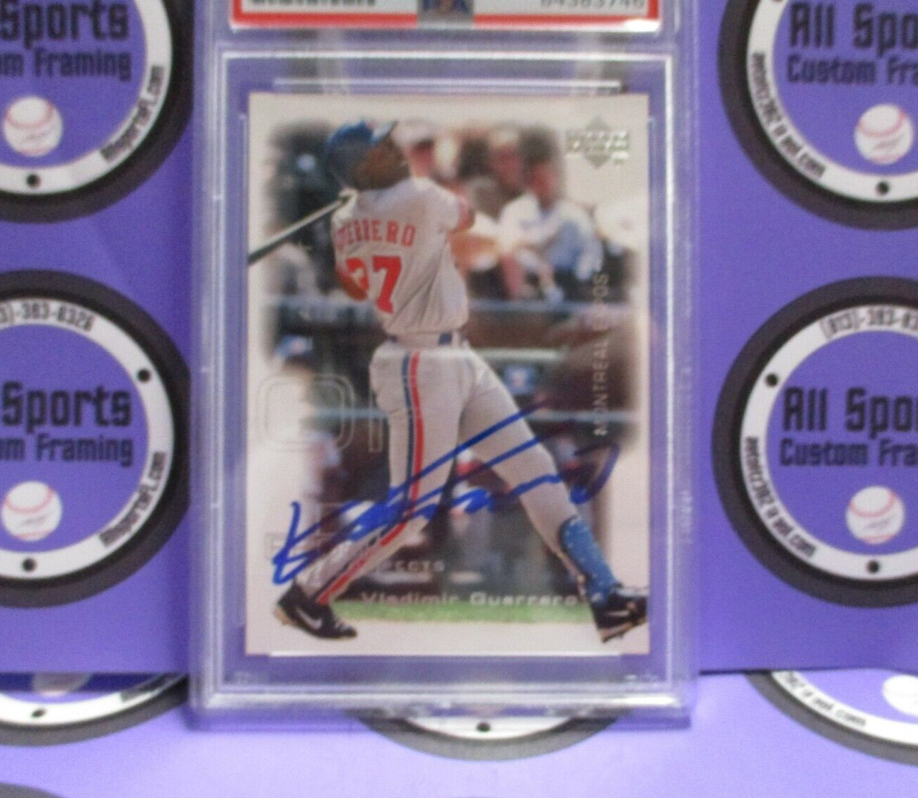 Vladimir Guerrero Autographed 2000 Upper Deck Pros & Prospects Card #67 PSA Slab