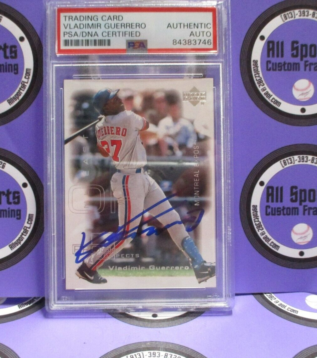 Vladimir Guerrero Autographed 2000 Upper Deck Pros & Prospects Card #67 PSA Slab