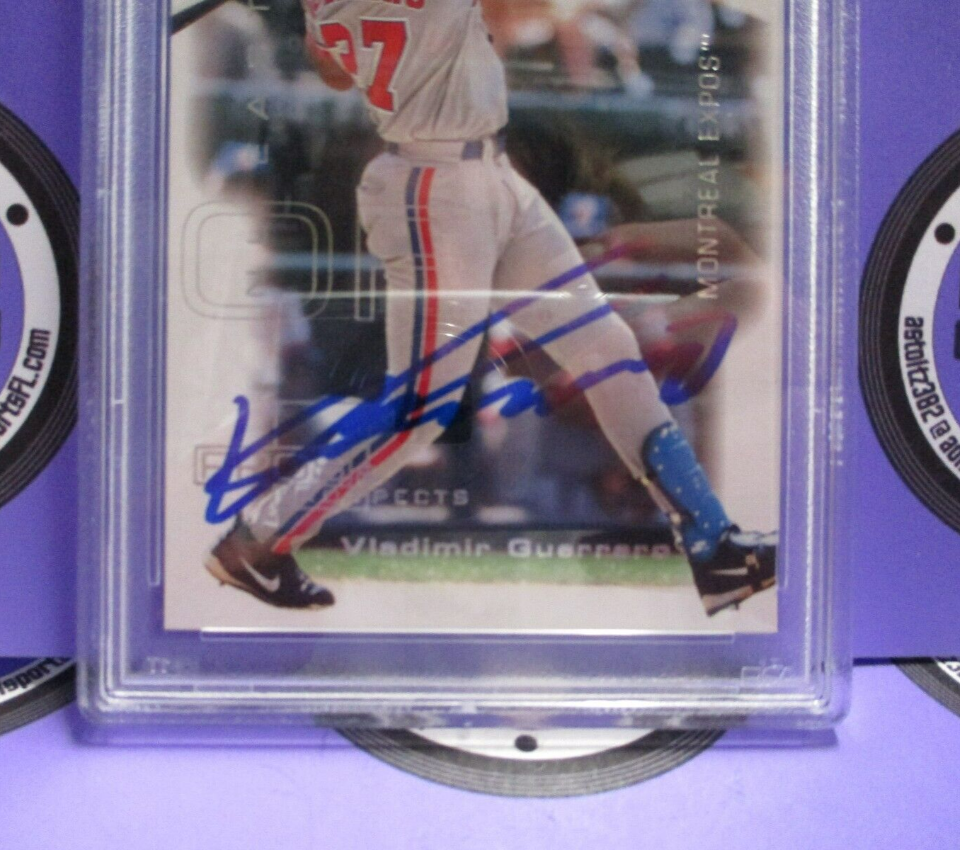 Vladimir Guerrero Autographed 2000 Upper Deck Pros & Prospects Card #67 PSA Slab