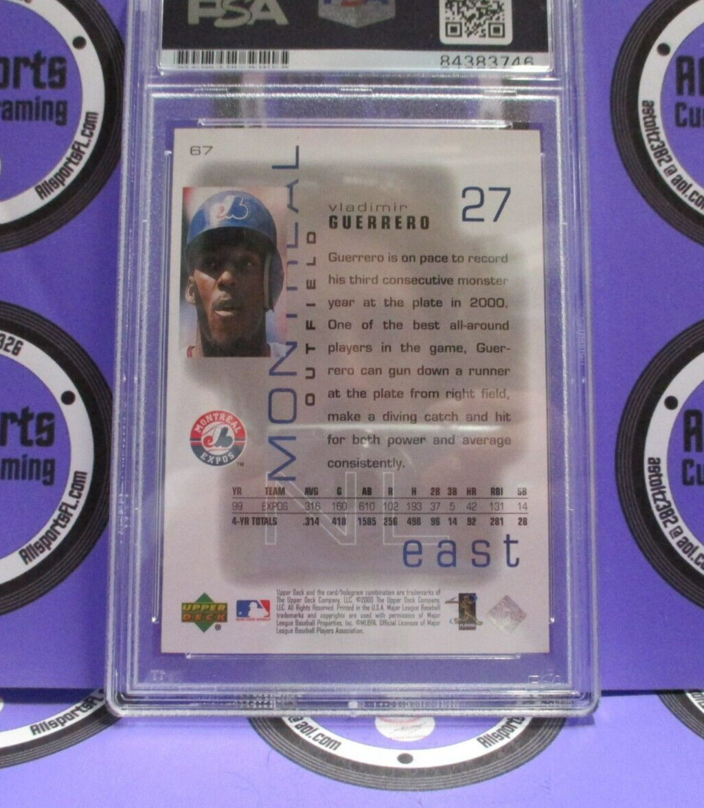 Vladimir Guerrero Autographed 2000 Upper Deck Pros & Prospects Card #67 PSA Slab