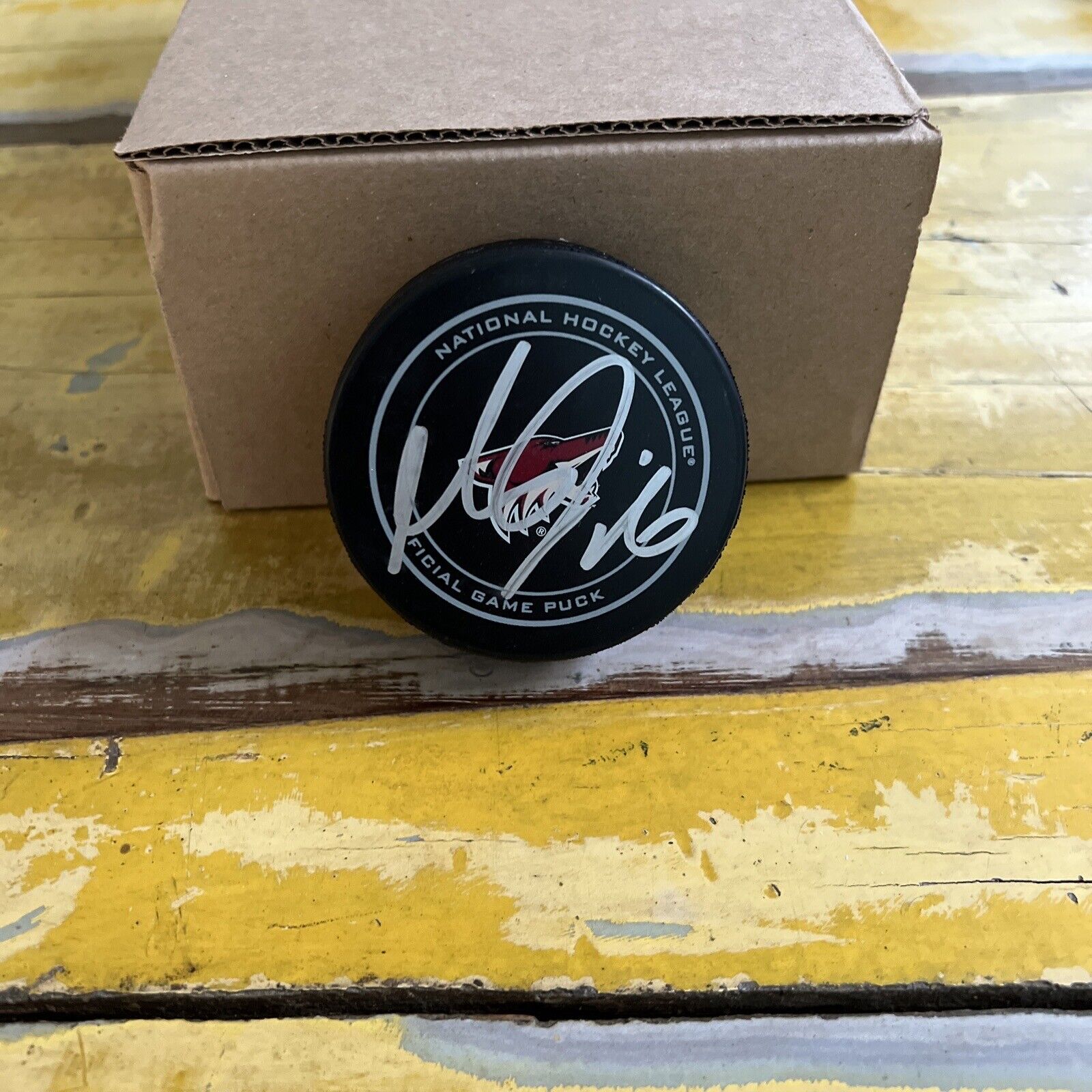 NHL Max Domi Autographed Signed Coyotes Official Game Hockey Puck JSA COA