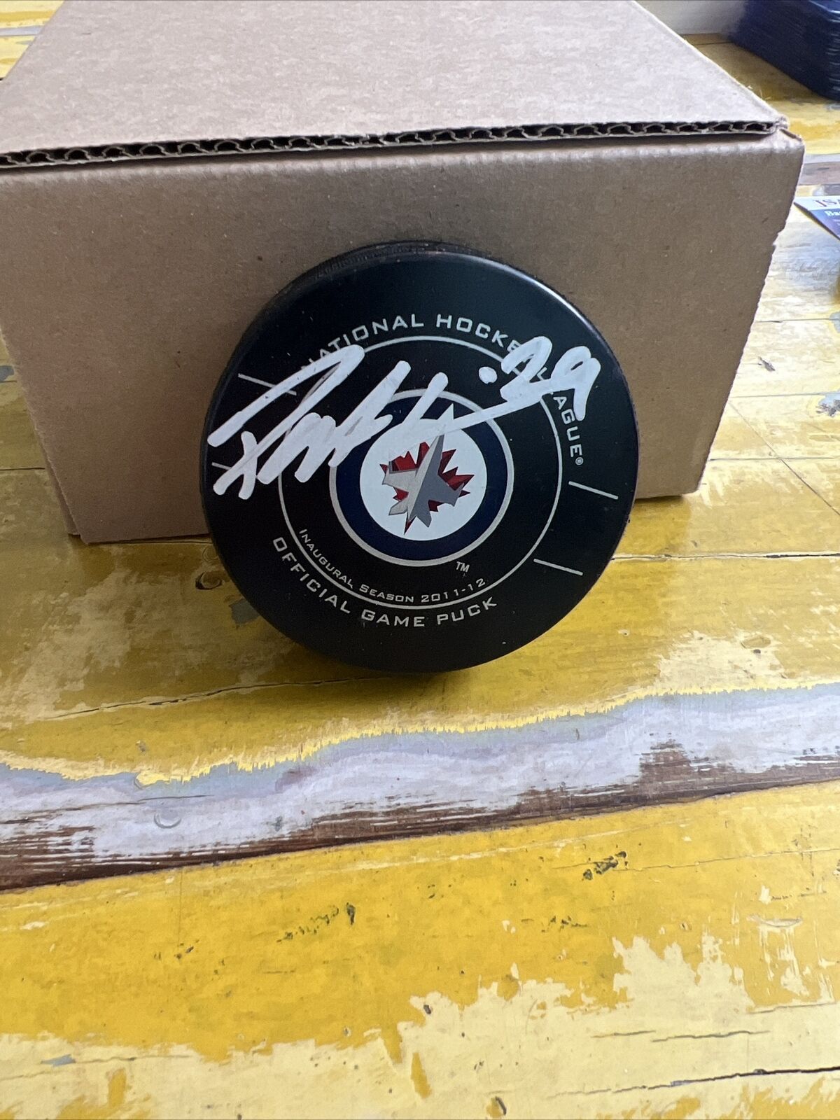 NHL Patrik Laine Rookie Autographed Signed Jets Official Game Puck JSA COA