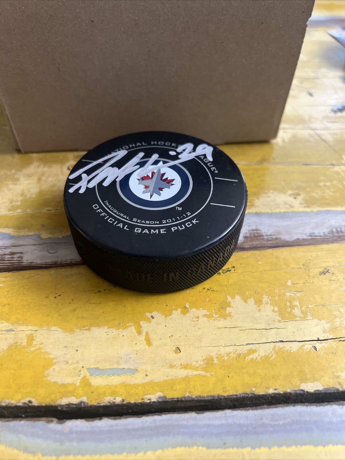 NHL Patrik Laine Rookie Autographed Signed Jets Official Game Puck JSA COA