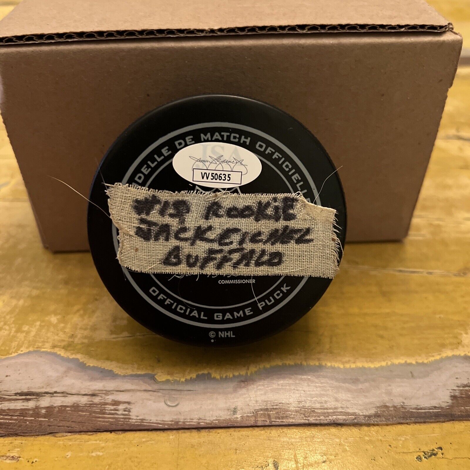 NHL Jack Eichel Autographed Signed Sabres Official Game Puck JSA COA