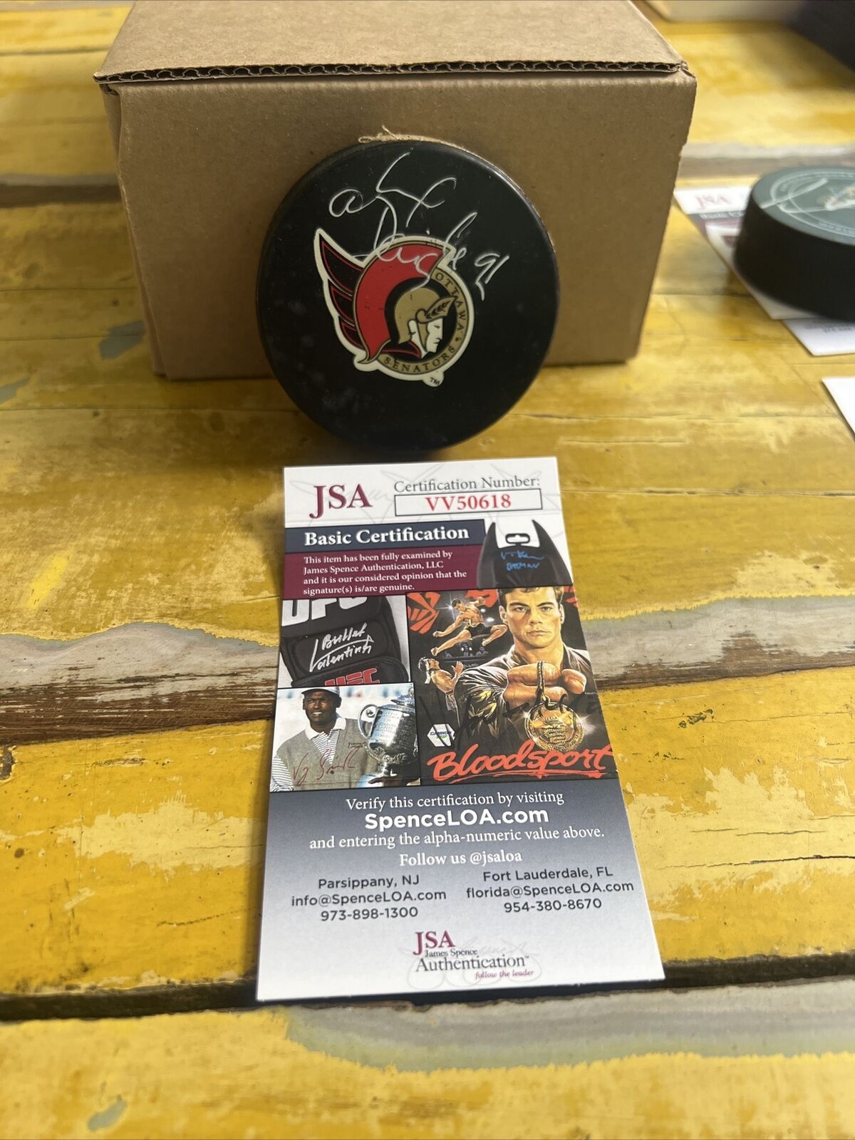 NHL Alexander Daigle Autographed Signed Senators Game Puck JSA COA