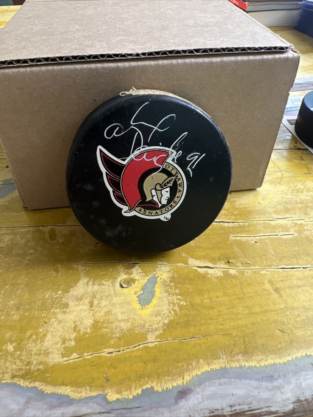 NHL Alexander Daigle Autographed Signed Senators Game Puck JSA COA