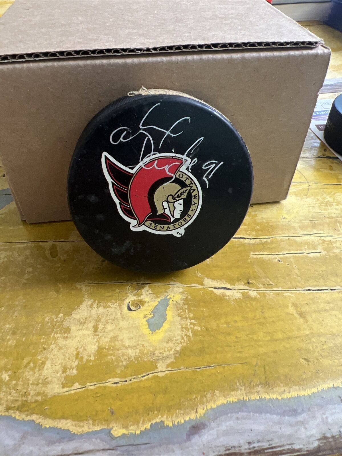 NHL Alexander Daigle Autographed Signed Senators Game Puck JSA COA