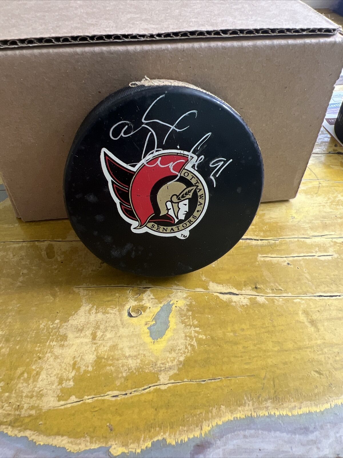 NHL Alexander Daigle Autographed Signed Senators Game Puck JSA COA