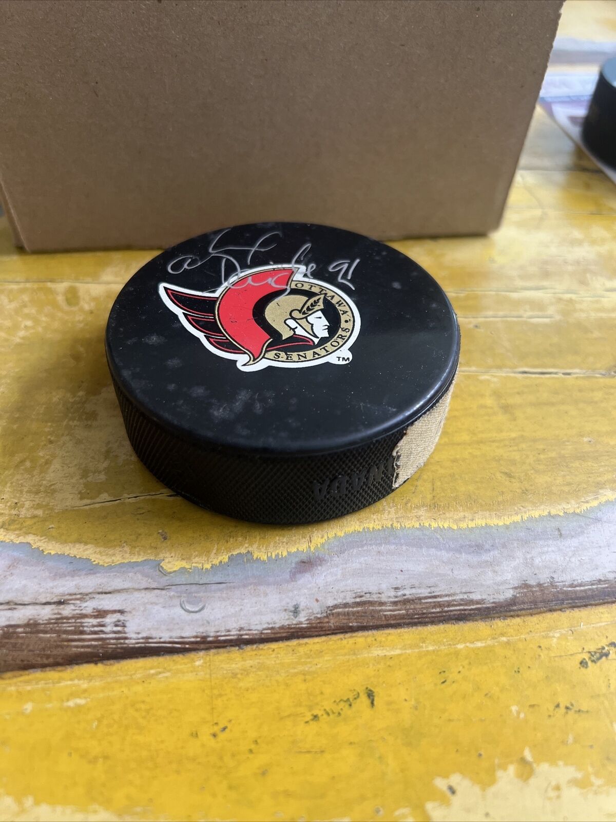 NHL Alexander Daigle Autographed Signed Senators Game Puck JSA COA