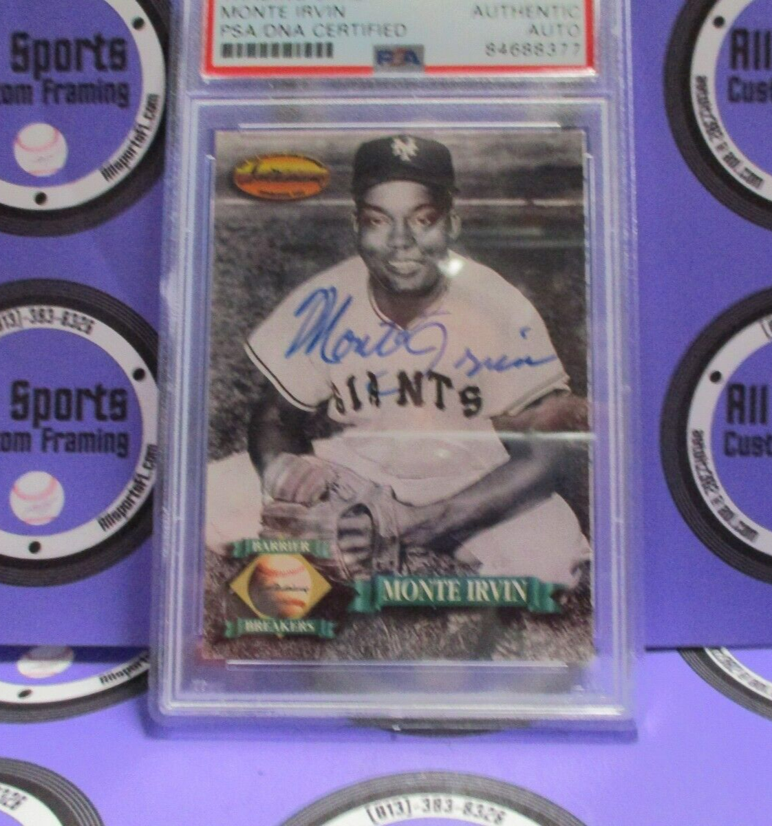 Monte Irvin Giants Autographed 1993 Ted Williams Baseball Card #136 PSA Slab