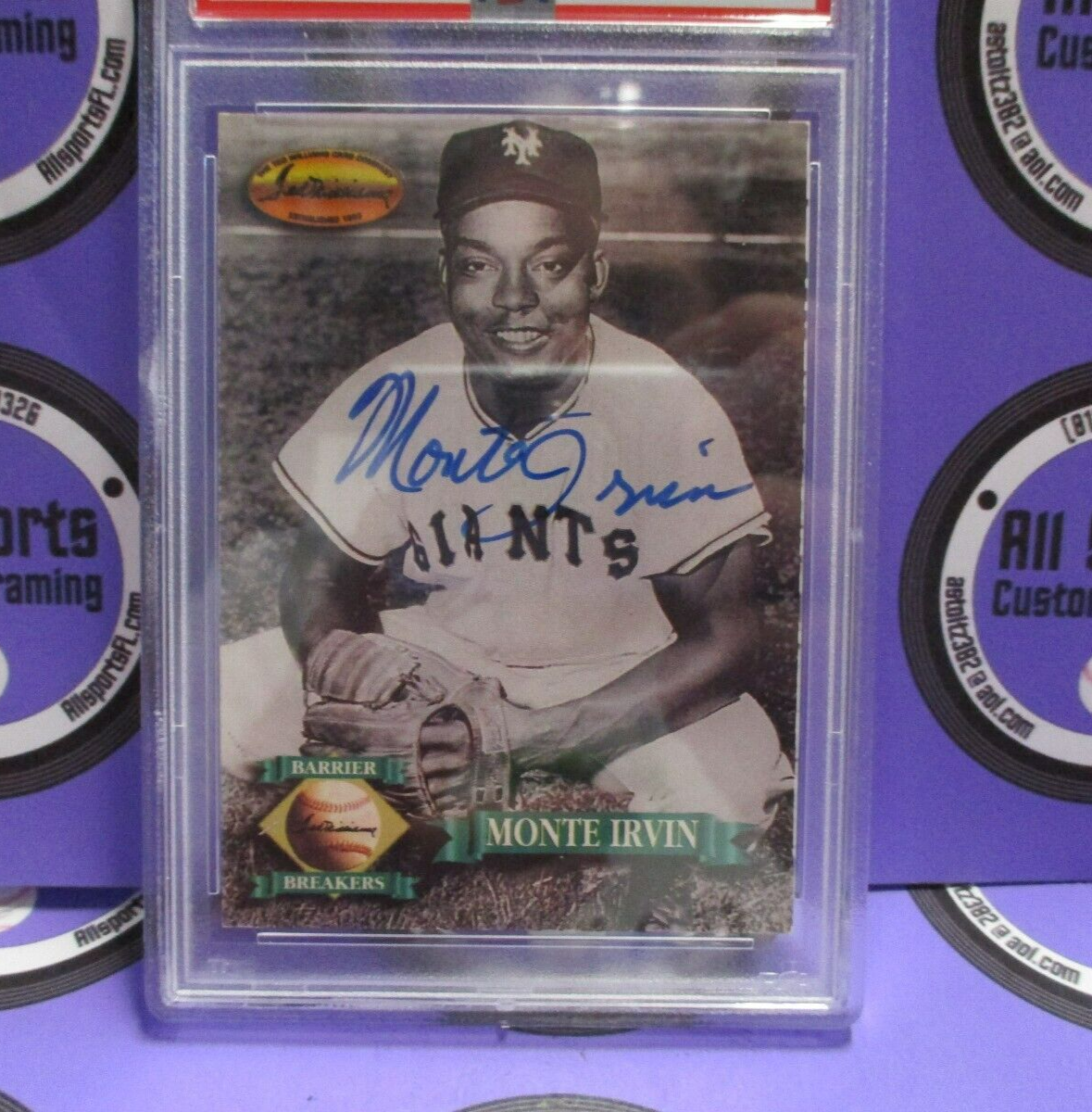 Monte Irvin Giants Autographed 1993 Ted Williams Baseball Card #136 PSA Slab