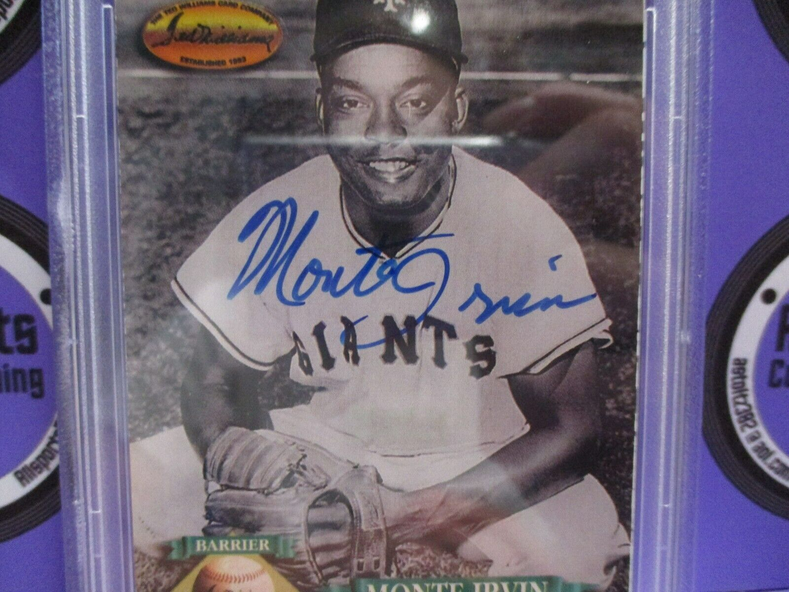 Monte Irvin Giants Autographed 1993 Ted Williams Baseball Card #136 PSA Slab