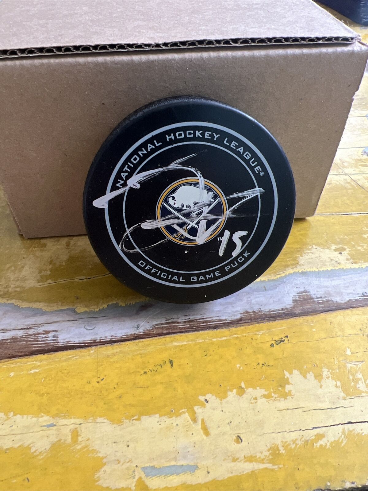 NHL Jack Eichel Autographed Signed Sabres Official Game Puck JSA COA