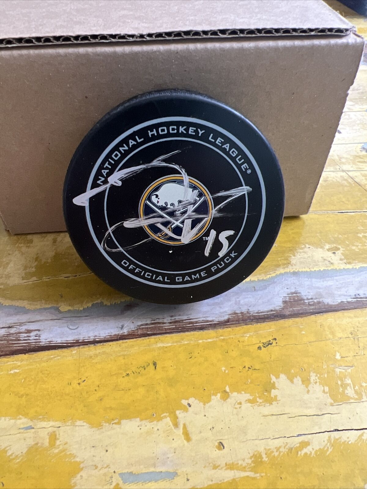 NHL Jack Eichel Autographed Signed Sabres Official Game Puck JSA COA