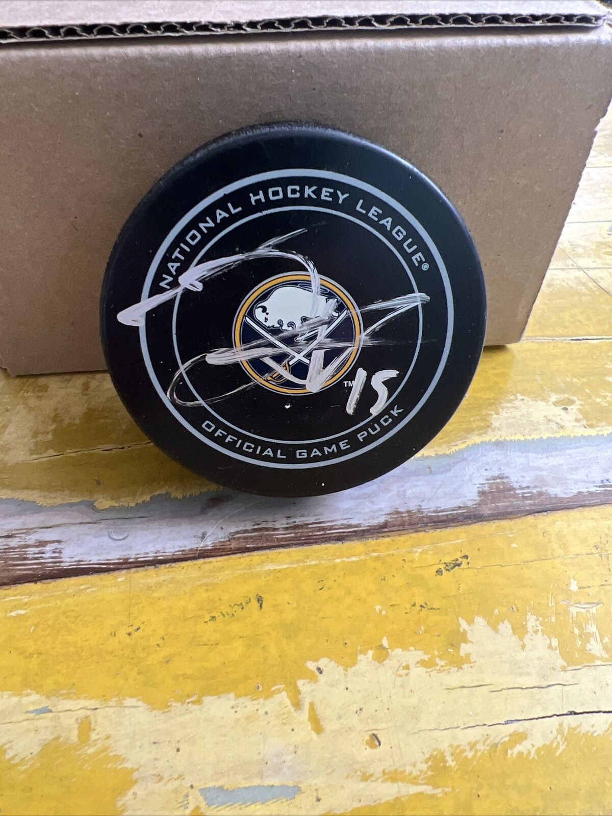 NHL Jack Eichel Autographed Signed Sabres Official Game Puck JSA COA