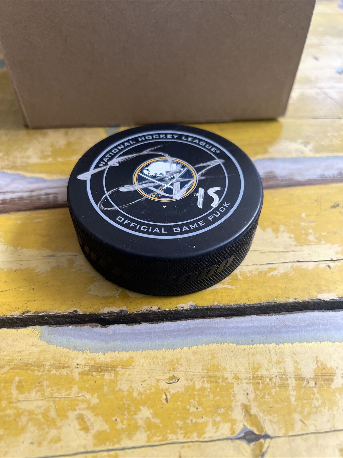 NHL Jack Eichel Autographed Signed Sabres Official Game Puck JSA COA