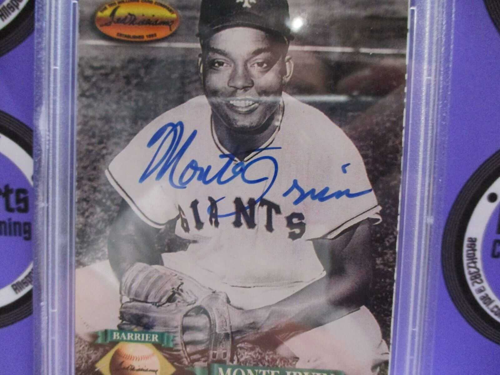 Monte Irvin Giants Autographed 1993 Ted Williams Baseball Card #136 PSA Slab