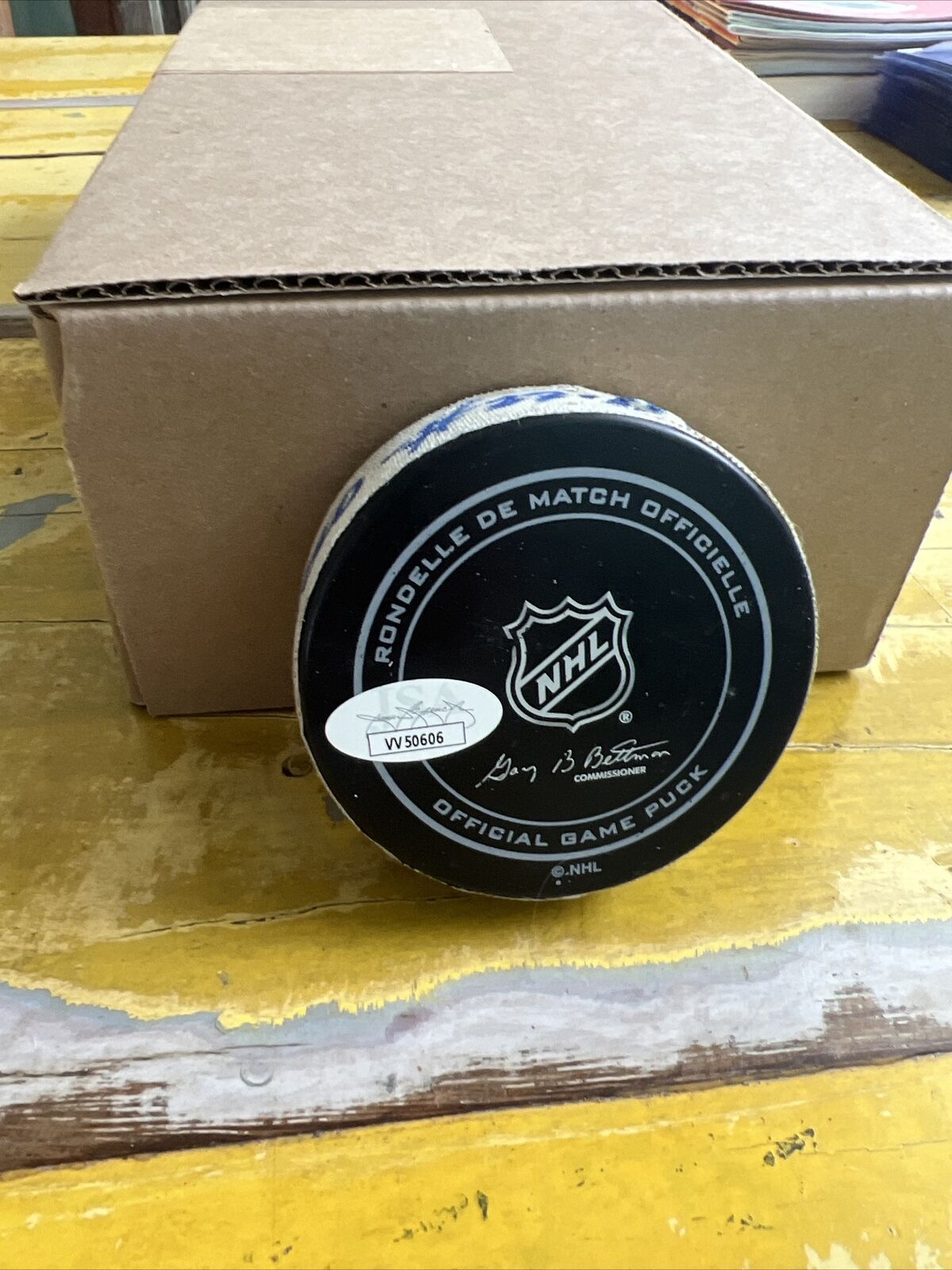 NHL Jordan Leopold Autographed Signed Blues Official Game Puck JSA COA