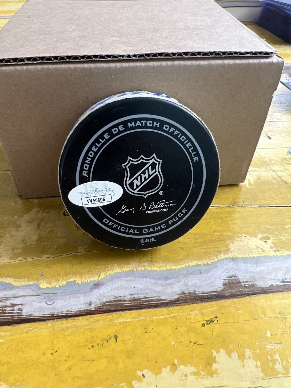 NHL Jordan Leopold Autographed Signed Blues Official Game Puck JSA COA