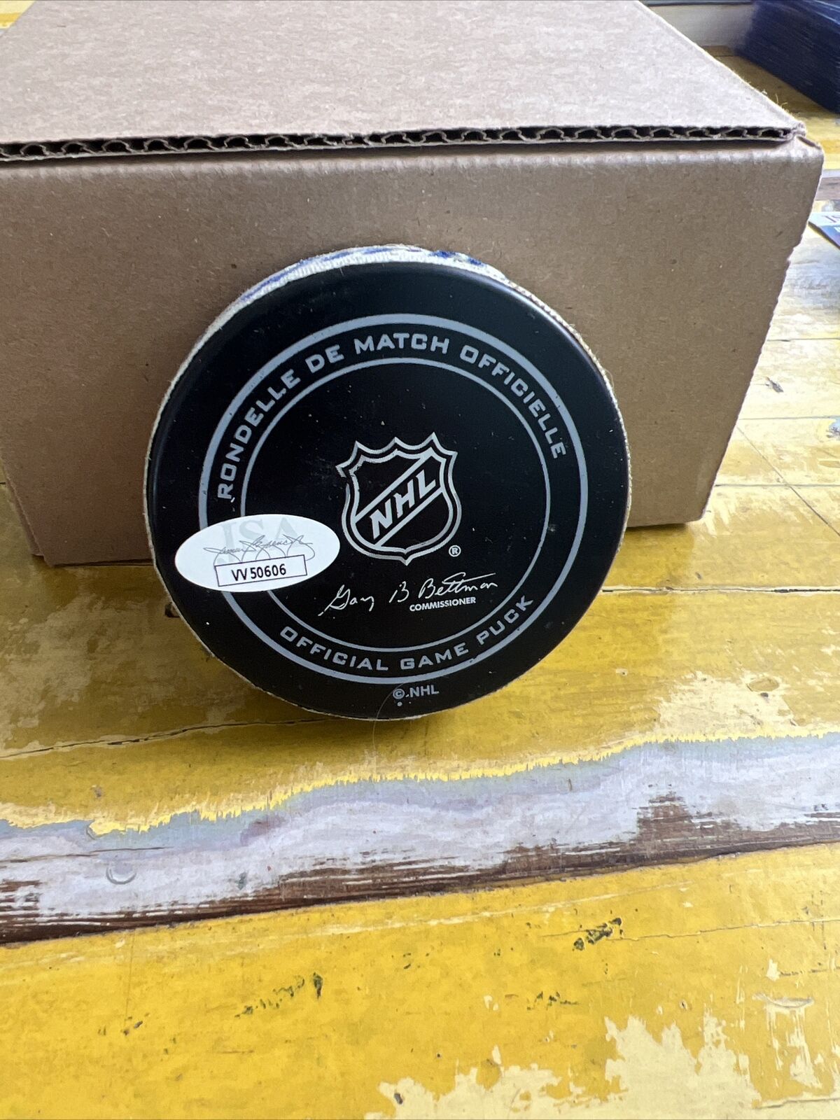 NHL Jordan Leopold Autographed Signed Blues Official Game Puck JSA COA