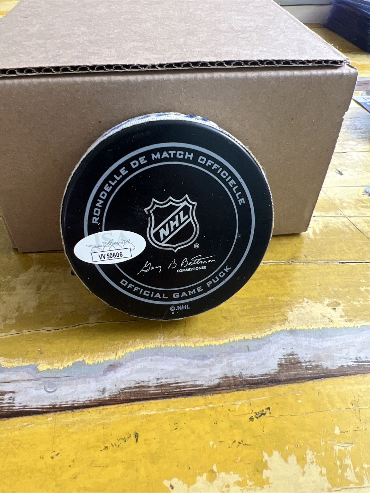 NHL Jordan Leopold Autographed Signed Blues Official Game Puck JSA COA