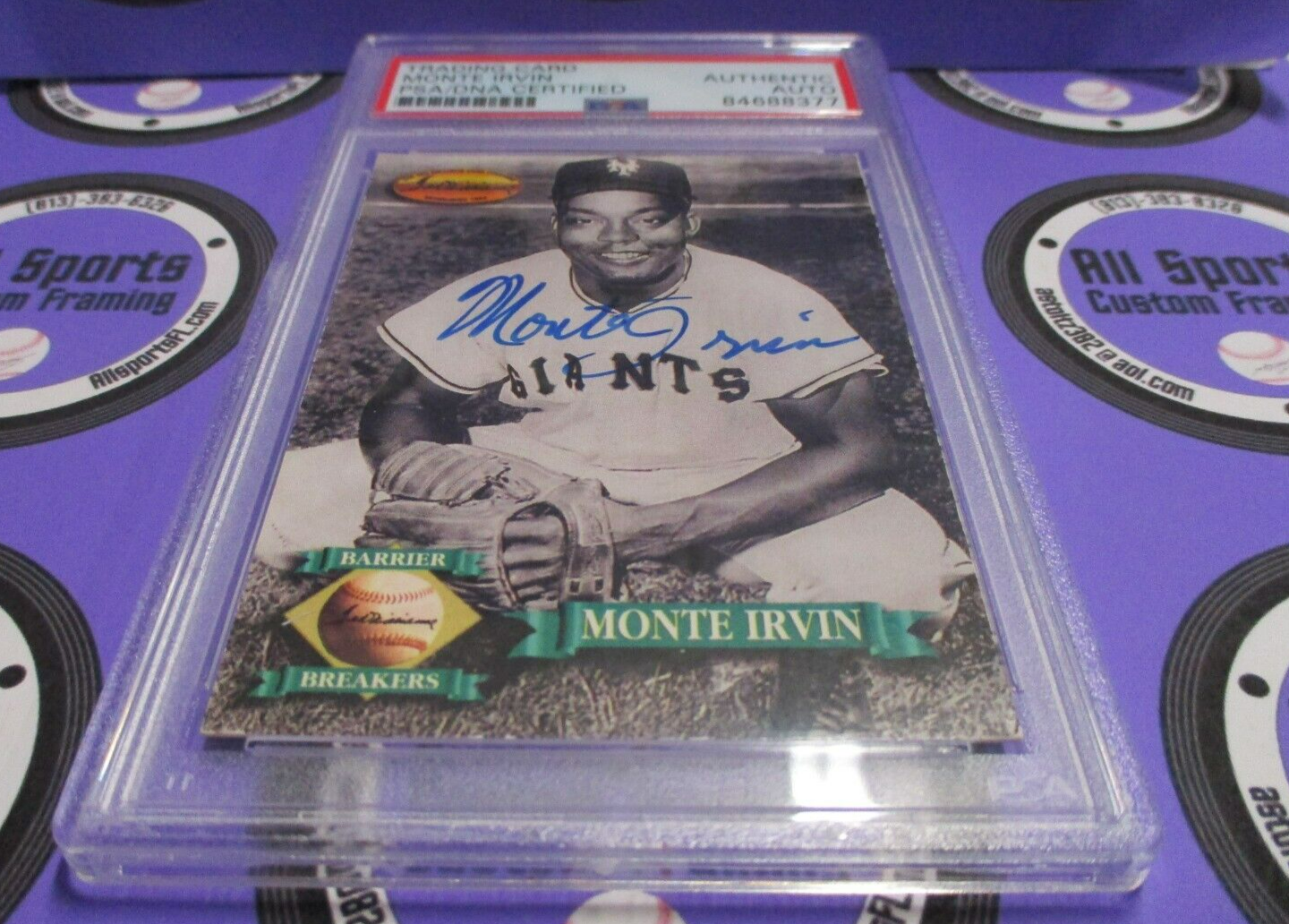 Monte Irvin Giants Autographed 1993 Ted Williams Baseball Card #136 PSA Slab