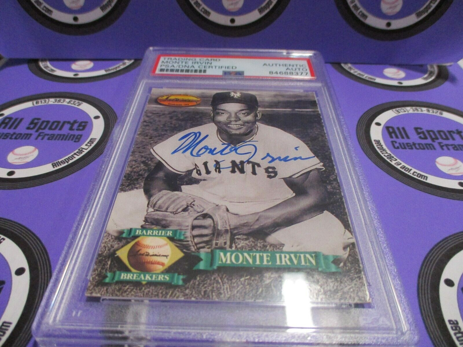 Monte Irvin Giants Autographed 1993 Ted Williams Baseball Card #136 PSA Slab