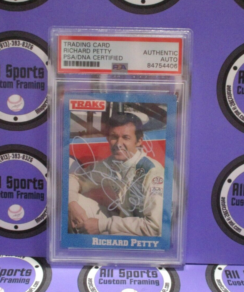 Richard Petty "The King" Autographed Signed 1991 Traks Racing Card #1 PSA Slab