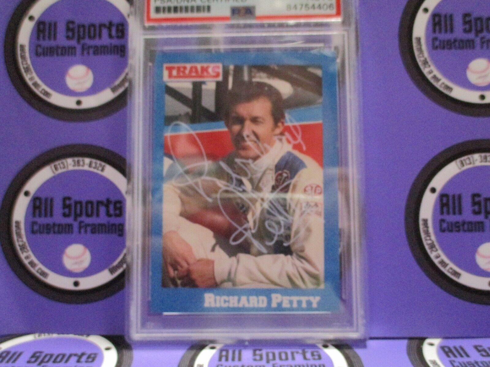 Richard Petty "The King" Autographed Signed 1991 Traks Racing Card #1 PSA Slab