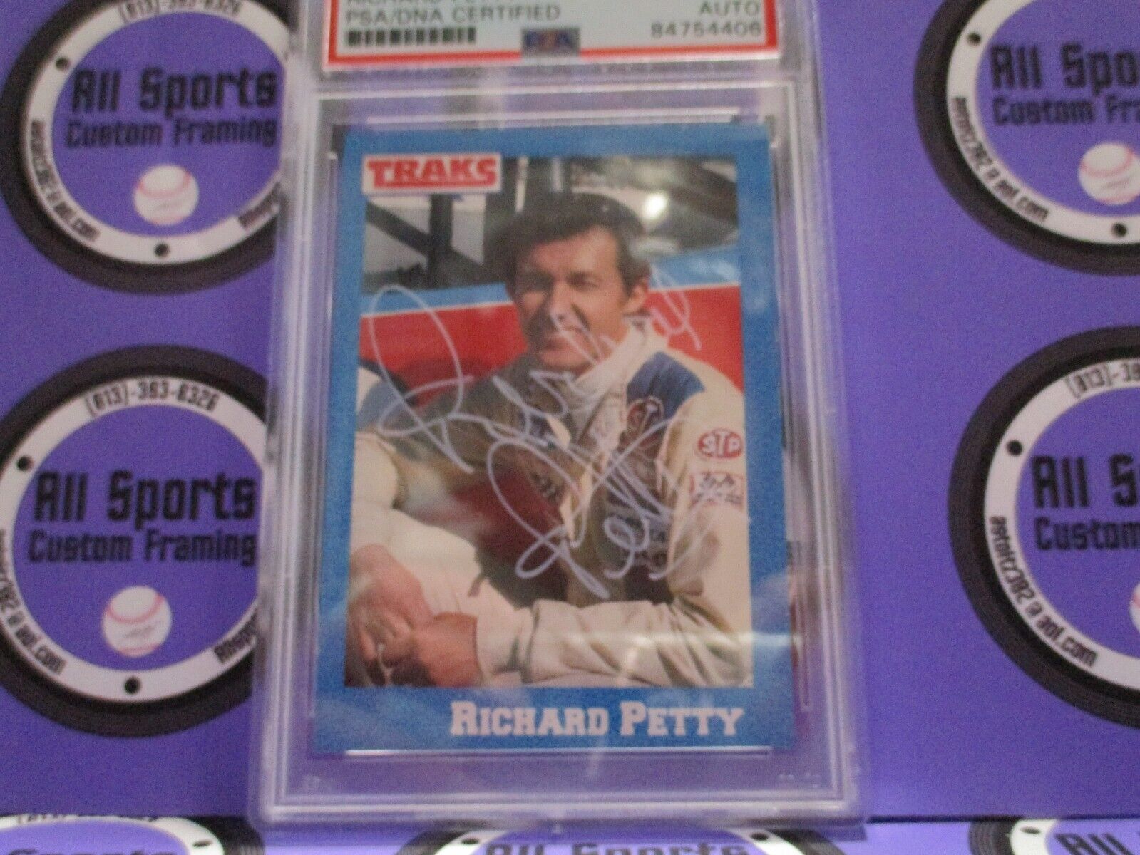 Richard Petty "The King" Autographed Signed 1991 Traks Racing Card #1 PSA Slab