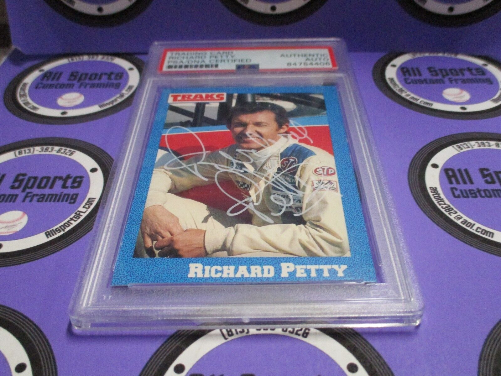 Richard Petty "The King" Autographed Signed 1991 Traks Racing Card #1 PSA Slab