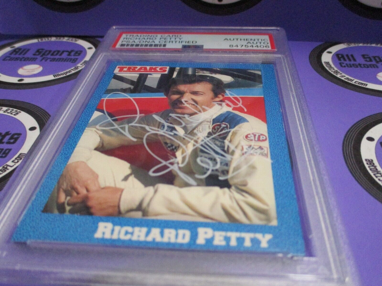 Richard Petty "The King" Autographed Signed 1991 Traks Racing Card #1 PSA Slab