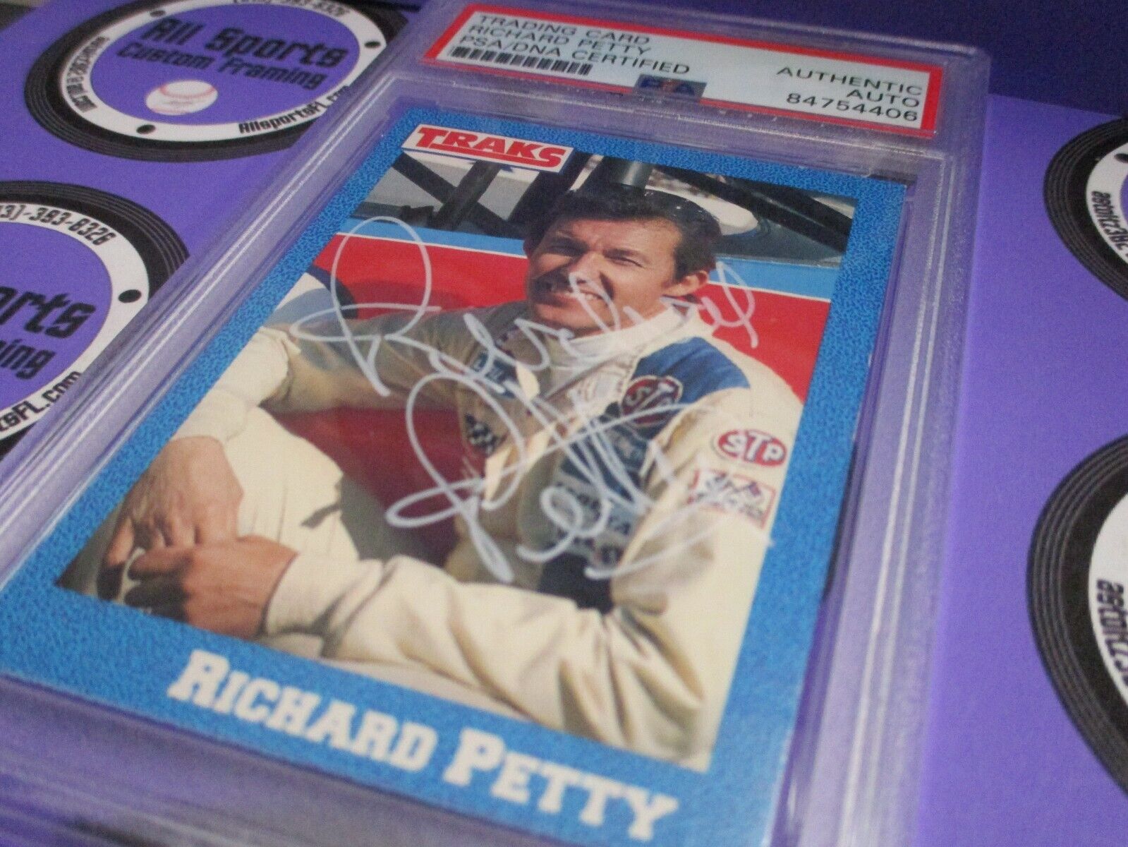 Richard Petty "The King" Autographed Signed 1991 Traks Racing Card #1 PSA Slab