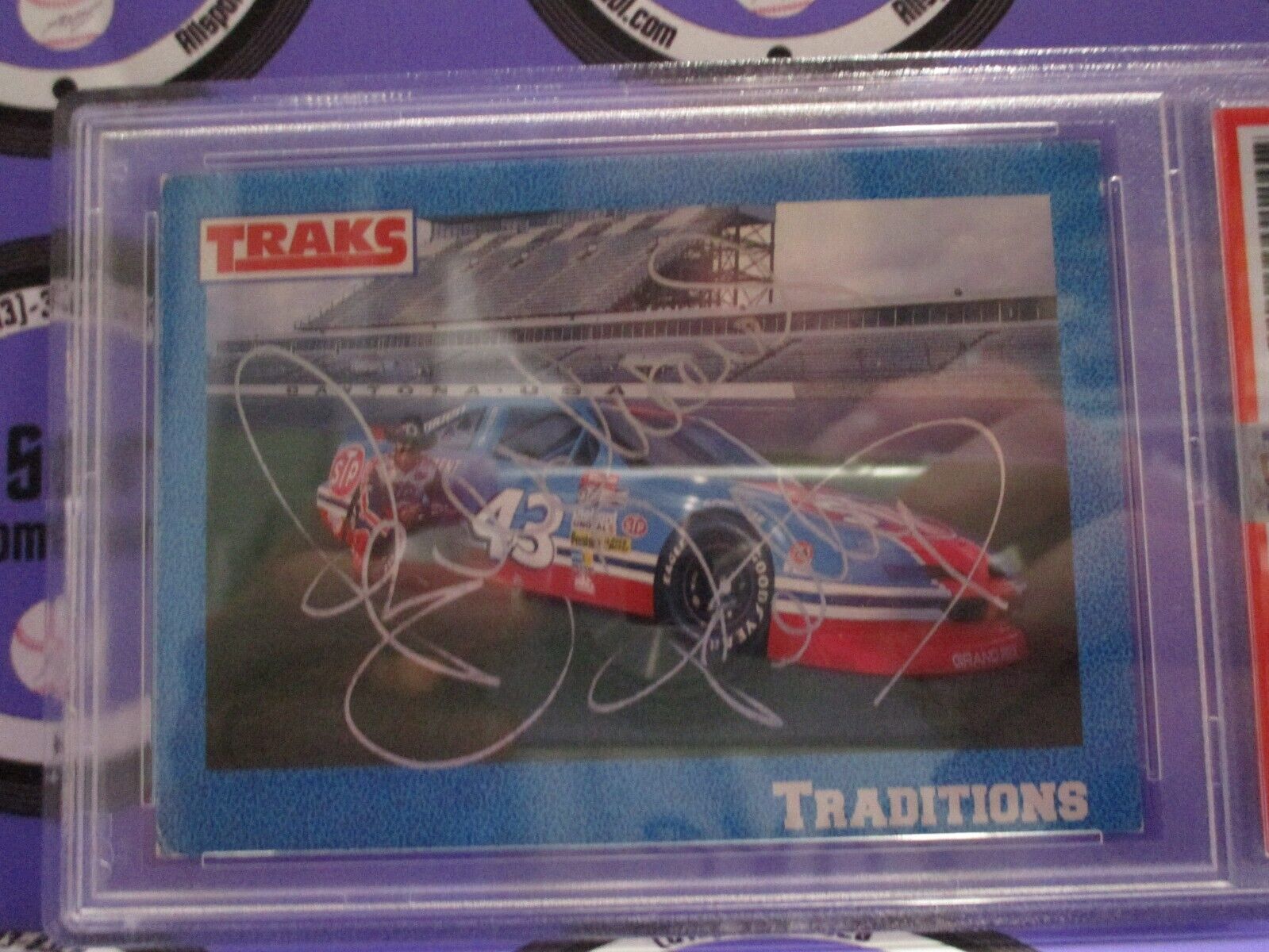 Richard Petty "The King" Autographed Signed 1991 Traks Racing Card #49 PSA Slab