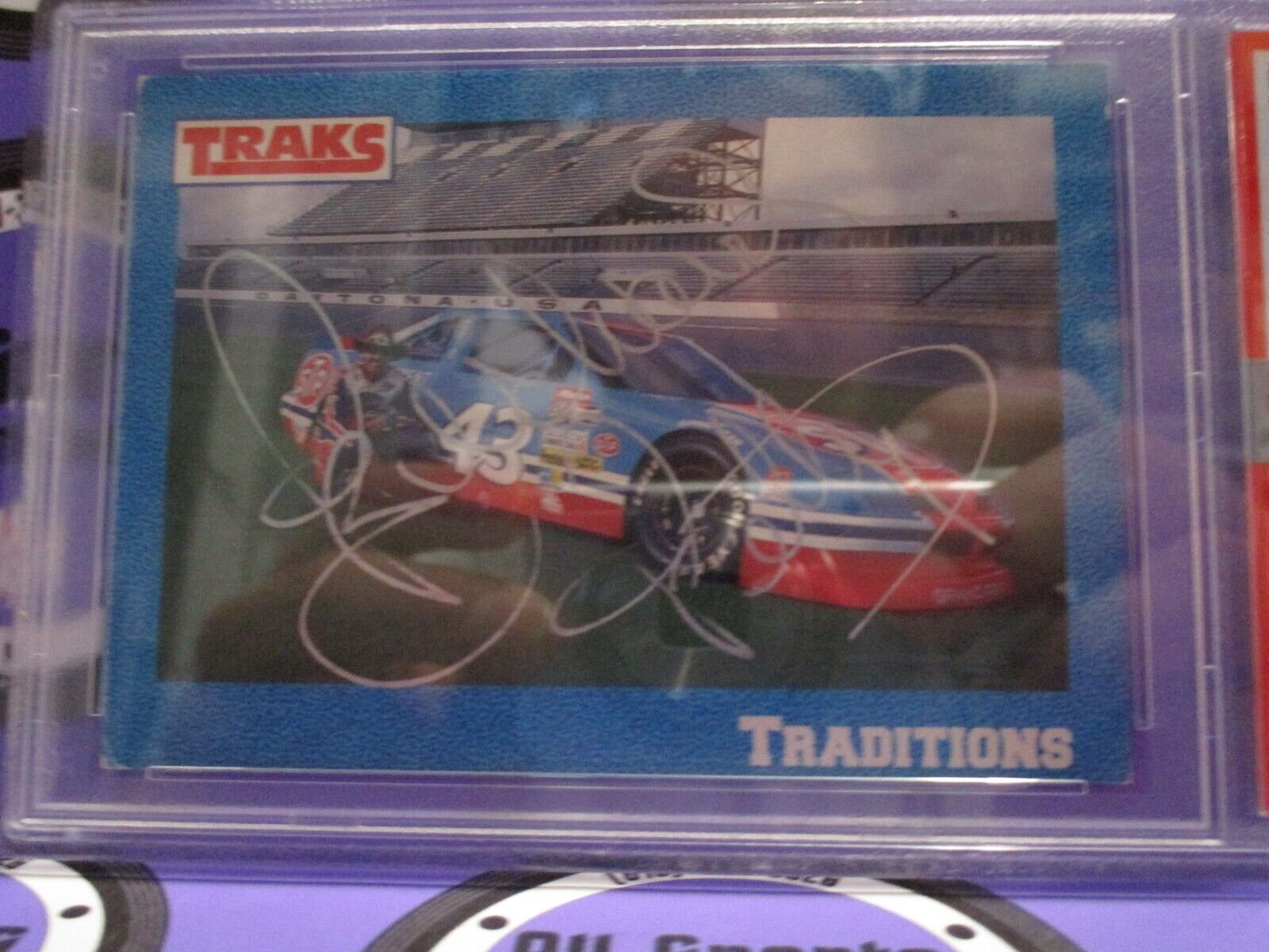 Richard Petty "The King" Autographed Signed 1991 Traks Racing Card #49 PSA Slab