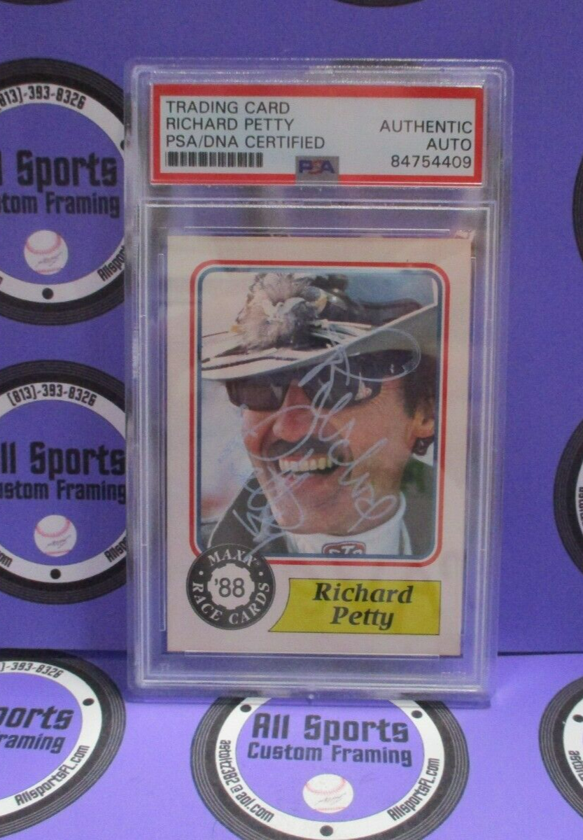 Richard Petty Autographed Signed 1988 Nascar Maxx Racing Cards #43 PSA Slab