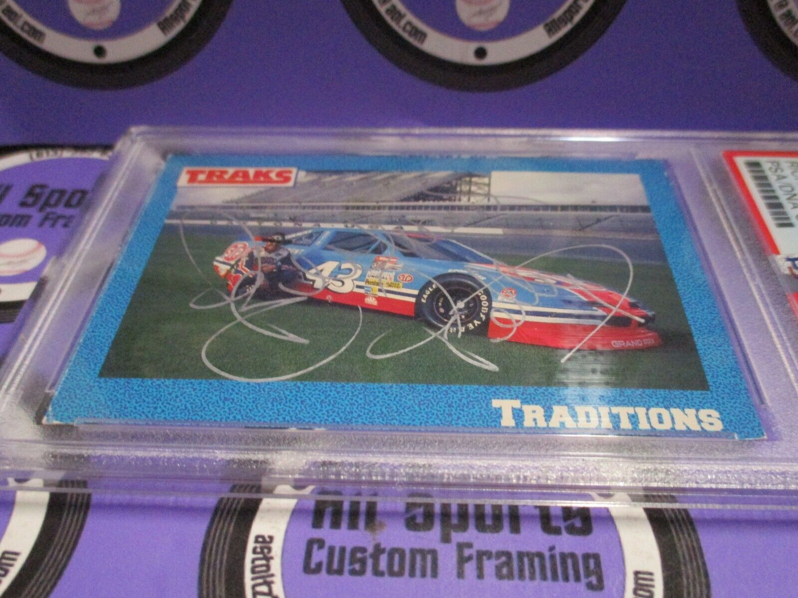 Richard Petty "The King" Autographed Signed 1991 Traks Racing Card #49 PSA Slab