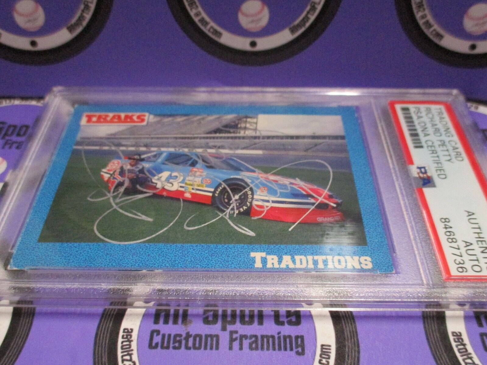 Richard Petty "The King" Autographed Signed 1991 Traks Racing Card #49 PSA Slab