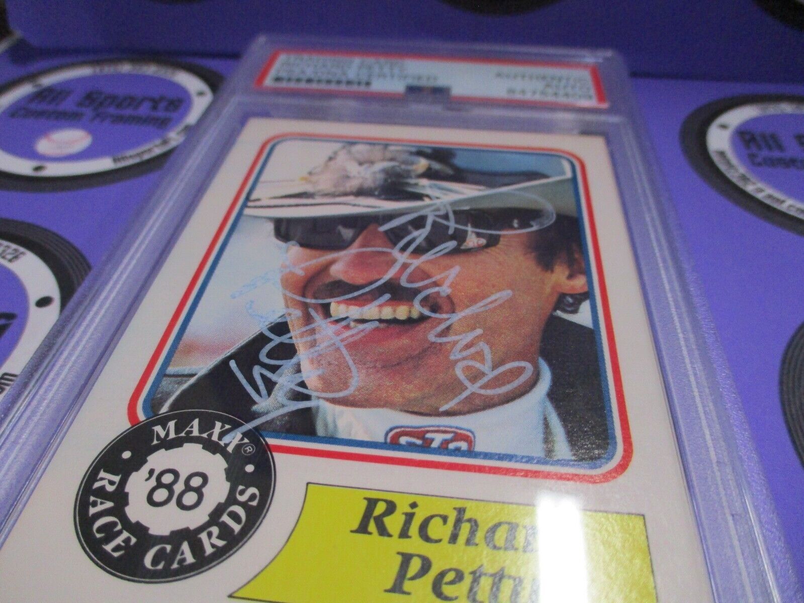 Richard Petty Autographed Signed 1988 Nascar Maxx Racing Cards #43 PSA Slab