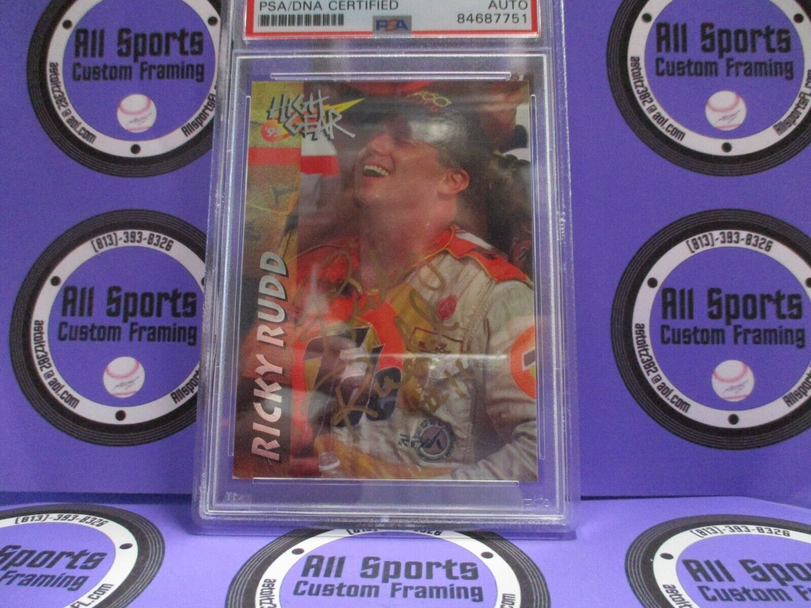 Ricky Rudd Autographed Signed 1995 Wheels High Gear Racing Card #89 PSA Slab