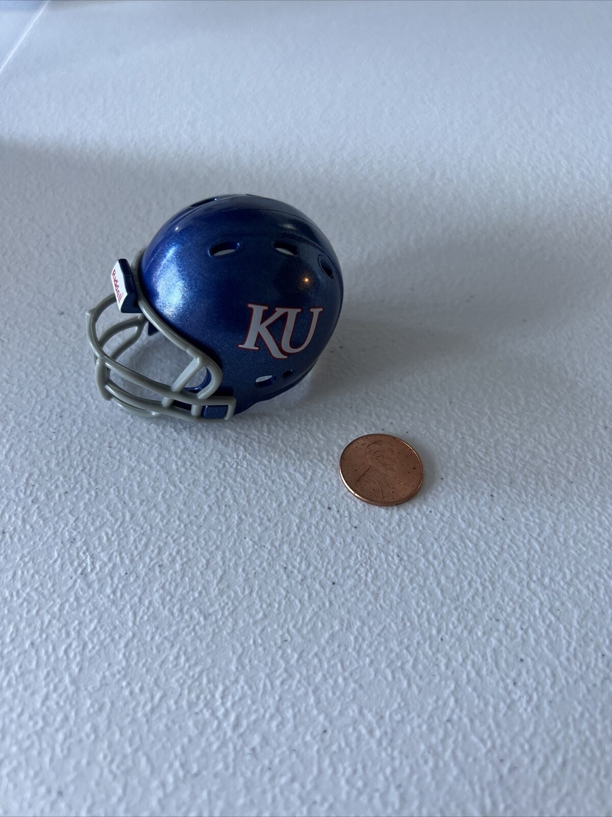 NCAA Kansas Riddell Brand Licensed July 2013 Mini Helmet Pocket Size New