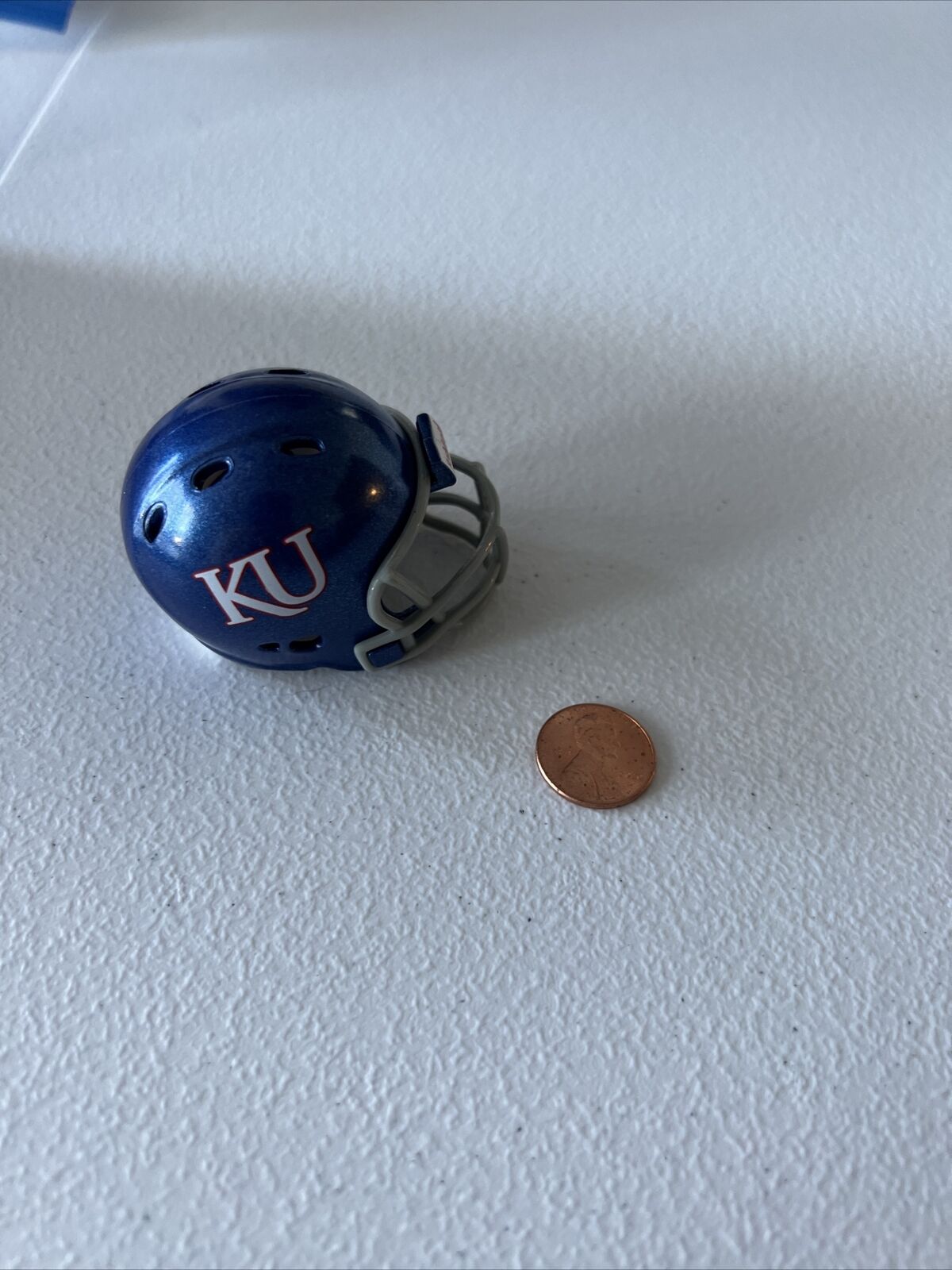 NCAA Kansas Riddell Brand Licensed July 2013 Mini Helmet Pocket Size New