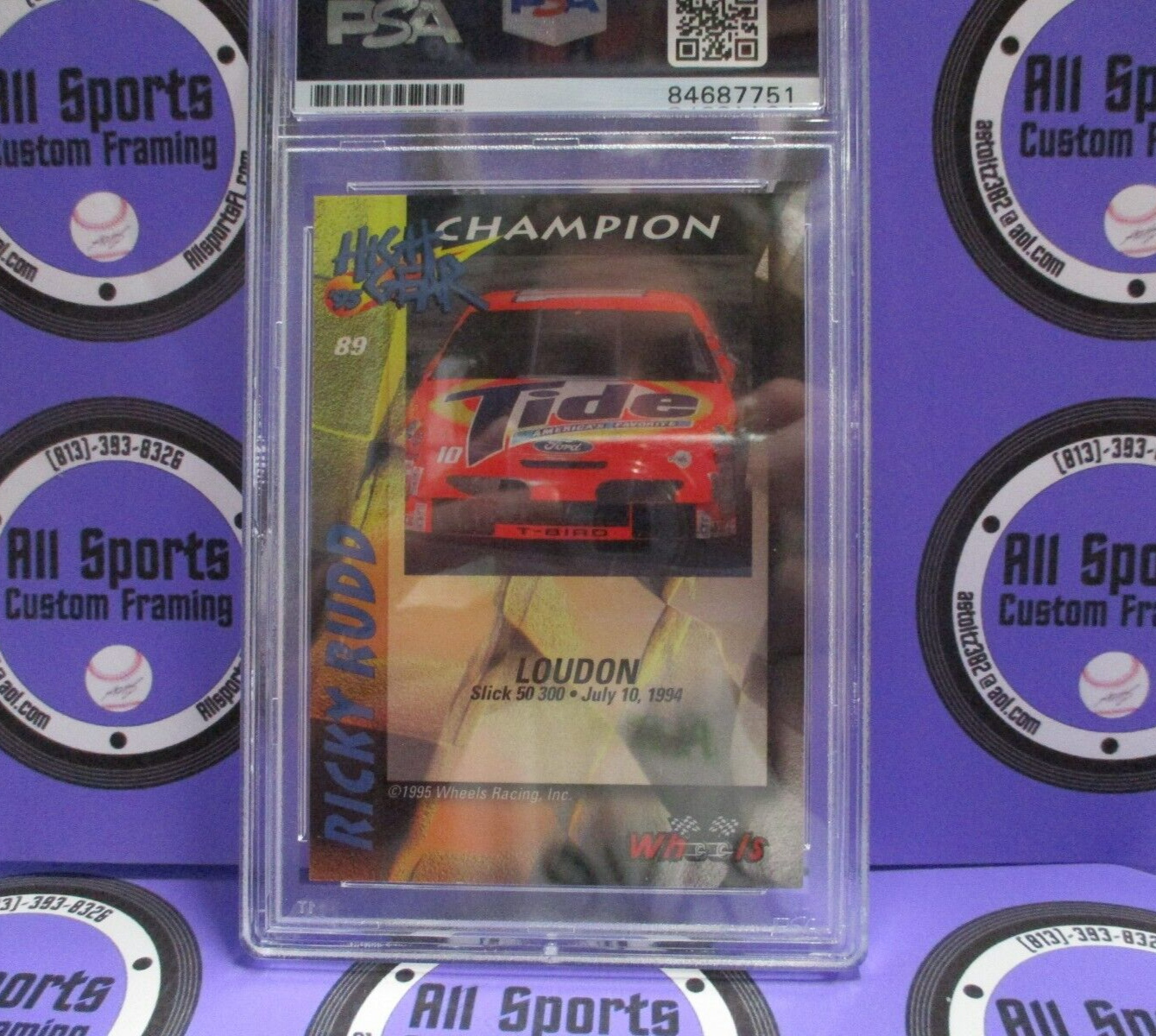 Ricky Rudd Autographed Signed 1995 Wheels High Gear Racing Card #89 PSA Slab