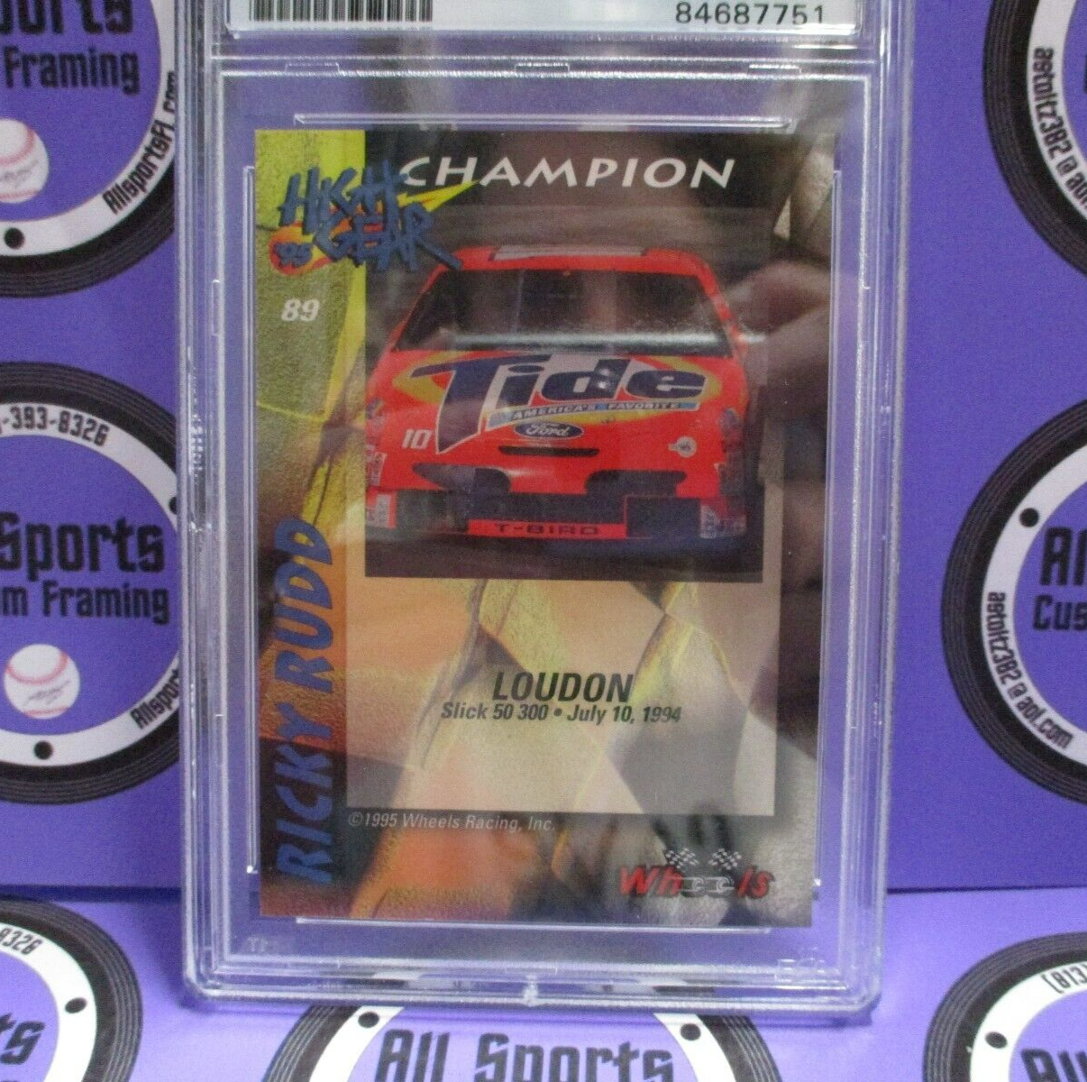 Ricky Rudd Autographed Signed 1995 Wheels High Gear Racing Card #89 PSA Slab