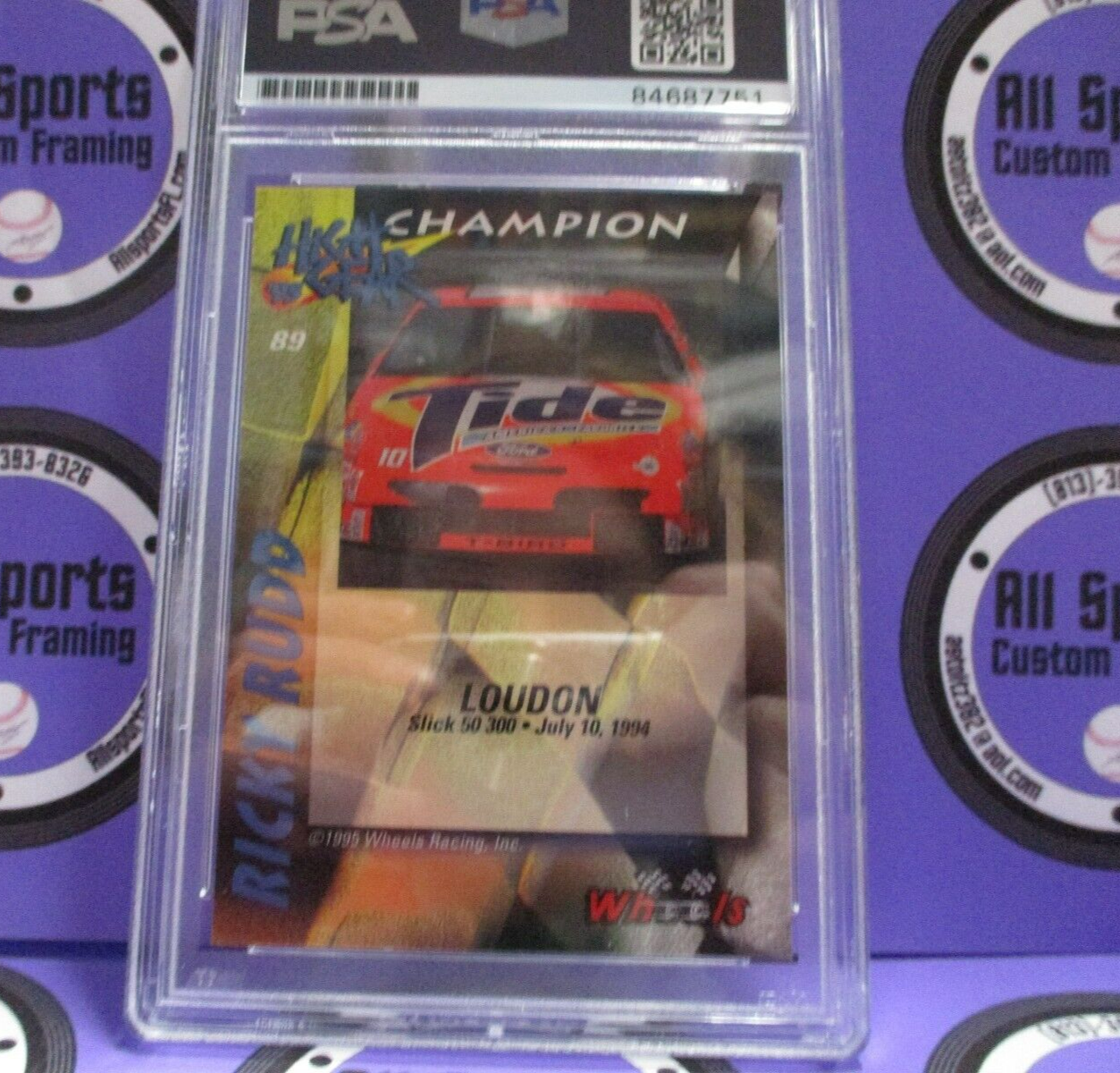 Ricky Rudd Autographed Signed 1995 Wheels High Gear Racing Card #89 PSA Slab