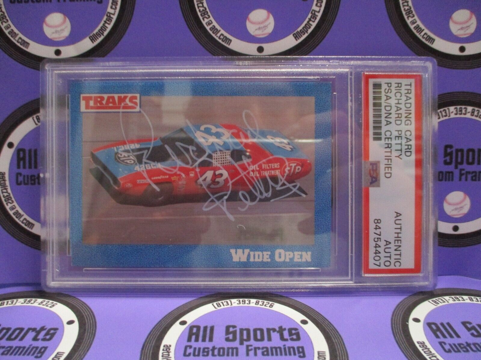 Richard Petty Autographed Signed 1991 Traks Nascar Racing Card #2 PSA Slab