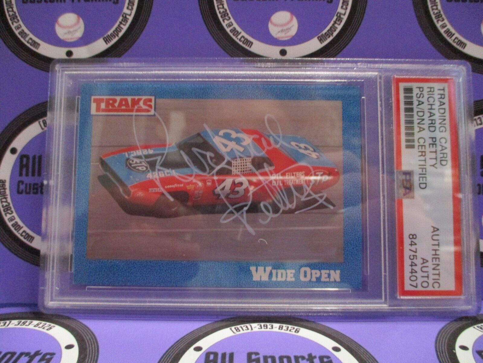 Richard Petty Autographed Signed 1991 Traks Nascar Racing Card #2 PSA Slab