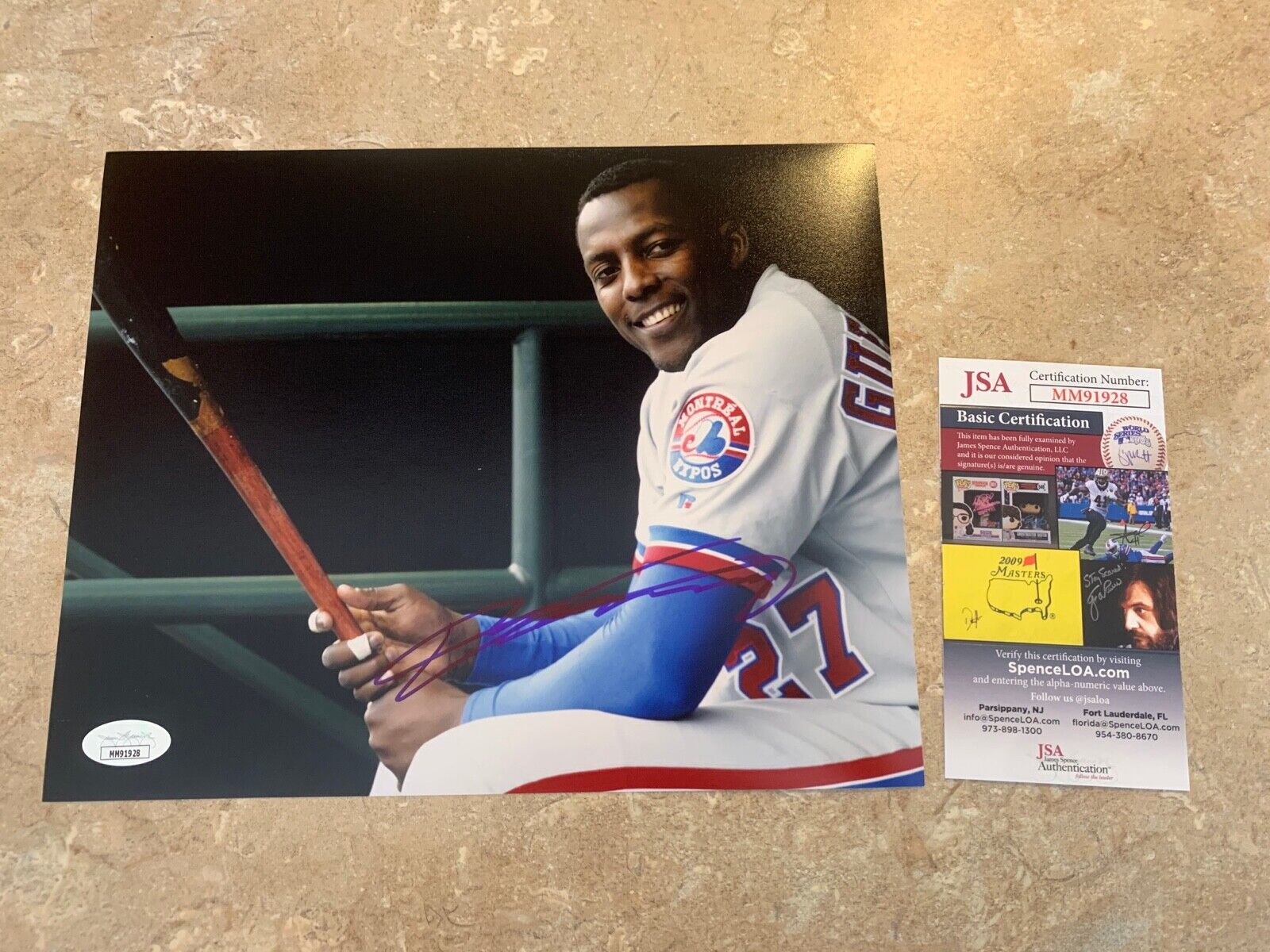 Vladimir Guerrero SR Expos Autographed 8x10 Sports Photo JSA COA #MM91928