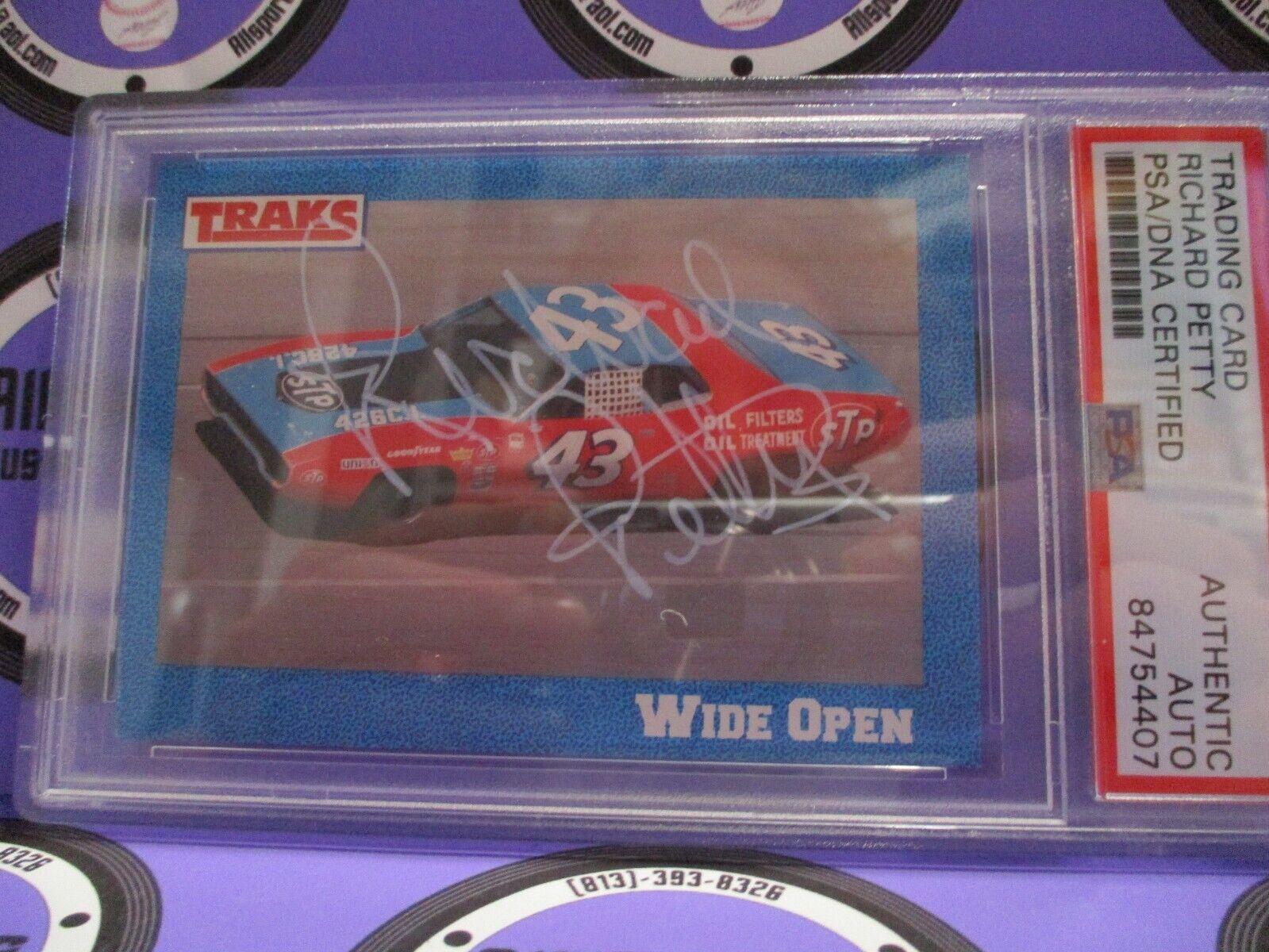 Richard Petty Autographed Signed 1991 Traks Nascar Racing Card #2 PSA Slab