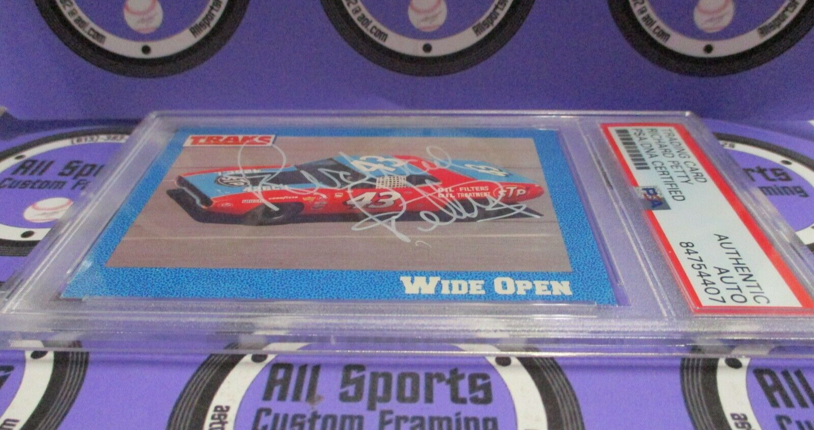 Richard Petty Autographed Signed 1991 Traks Nascar Racing Card #2 PSA Slab